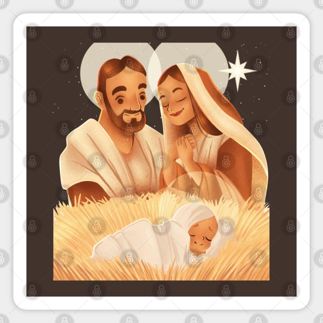 Nativity Illustration Magnet by Mako Design 